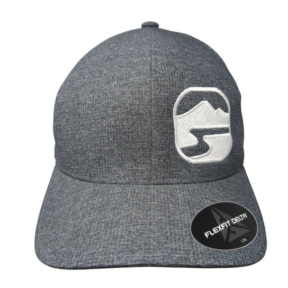 Flexfit Delta Fitted Hat Gray L/XL Lightweight Embroidered 6 Panel Polyester
