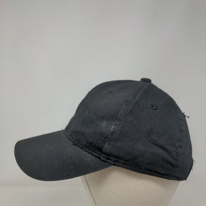 George Strapback Hat Black One Size Adjustable Vented Holes 6 Panel Blank