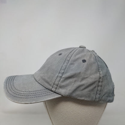 Unbranded Slideback Hat Blue One Size Adjustable Vented Holes Ponyback Blank