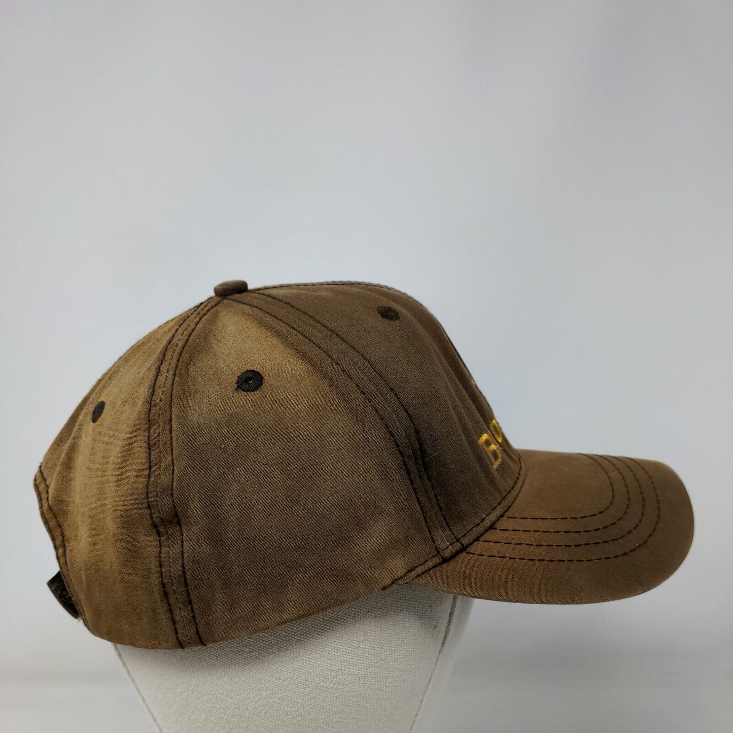 Browning Strapback Hat Brown OSFA Adjustable Embroidered Vented Holes Cotton
