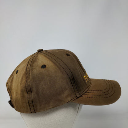 Browning Strapback Hat Brown OSFA Adjustable Embroidered Vented Holes Cotton