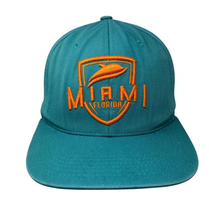 Miami Florida Snapback Hat Greenish-Blue One Size Embroidered 6 Panel