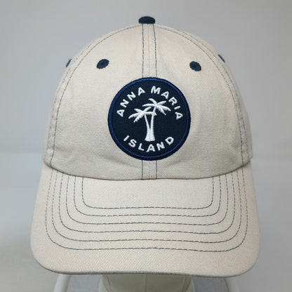 Royal Resortwear Anna Maria Island Palm Tree Baseball Cap Beige OSFM Hat Navy