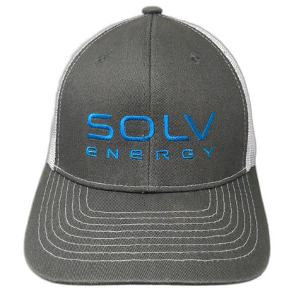 Direct Caps Trucker Hat Gray One Size SOLV Energy Mesh Back Snapback Stitching