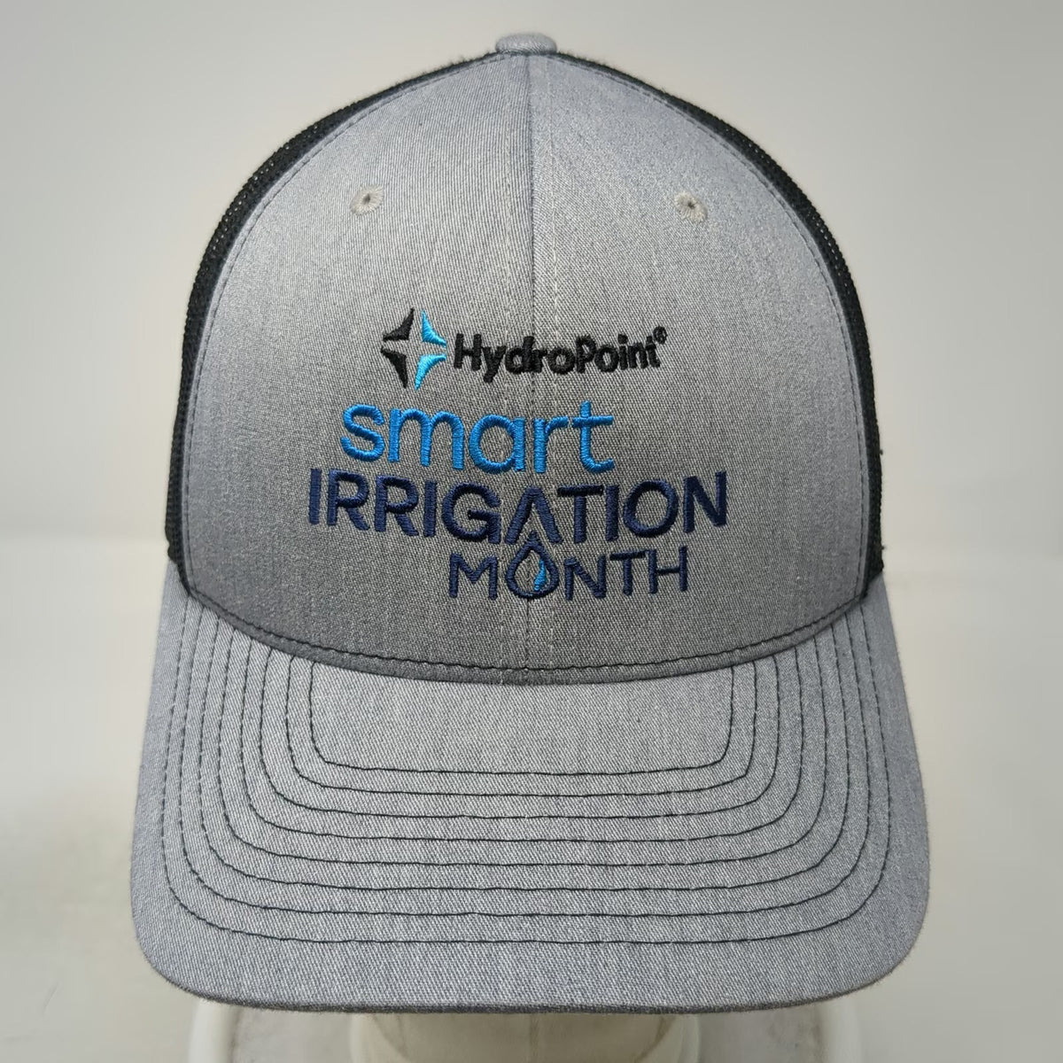 Richardson Trucker Hat Gray One Size Snapback Mesh HydroPoint Smart Irrigation