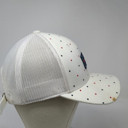 Black Clover America Patch Polka Dot Mesh Back White One Size Baseball Cap Hat