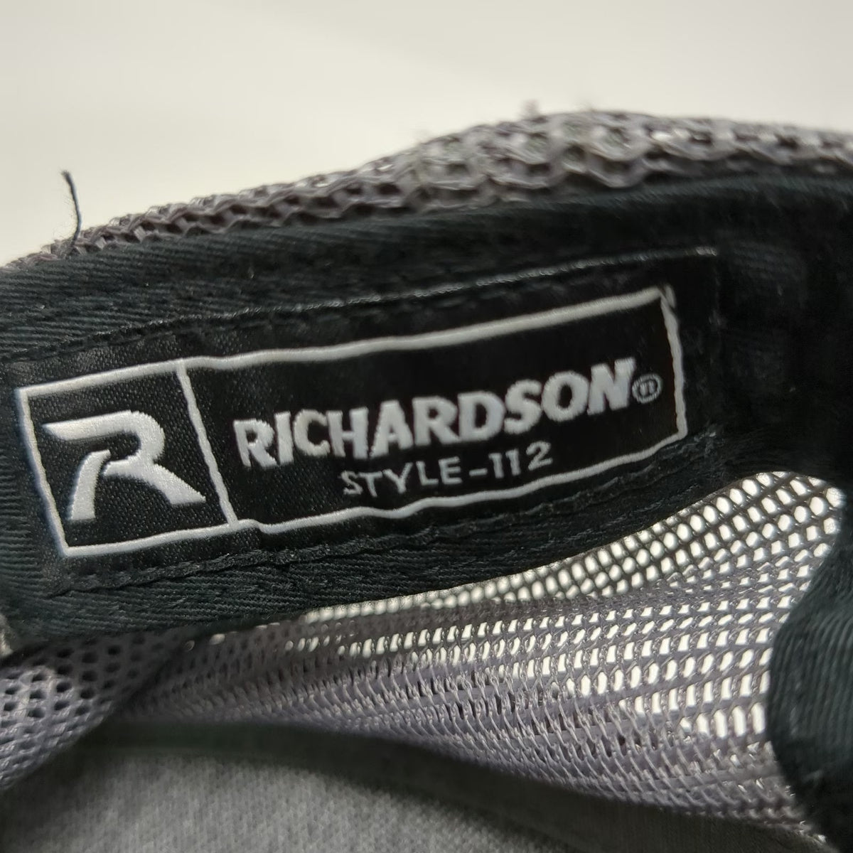 Richardson Trucker Hat Black One Size Snapback Gray Mesh Cherry Gulch Logo Blue