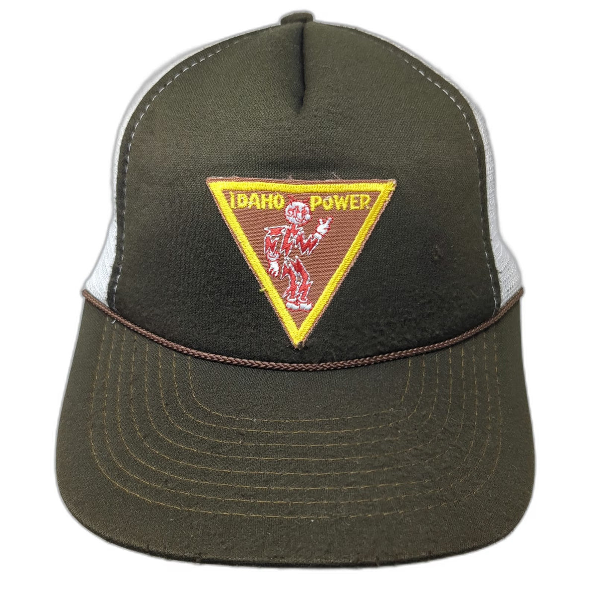 Idaho Power Reddy Kilowatt Trucker Hat Green White One Size Snapback Mesh Rope
