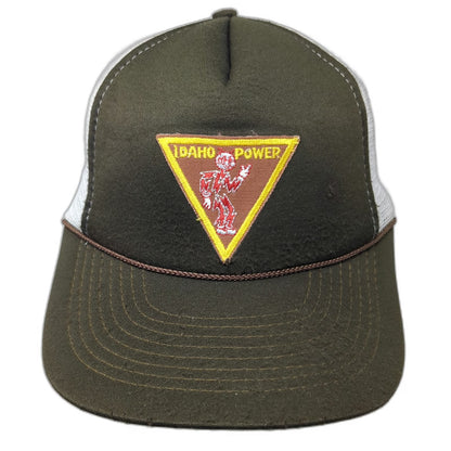 Idaho Power Reddy Kilowatt Trucker Hat Green White One Size Snapback Mesh Rope