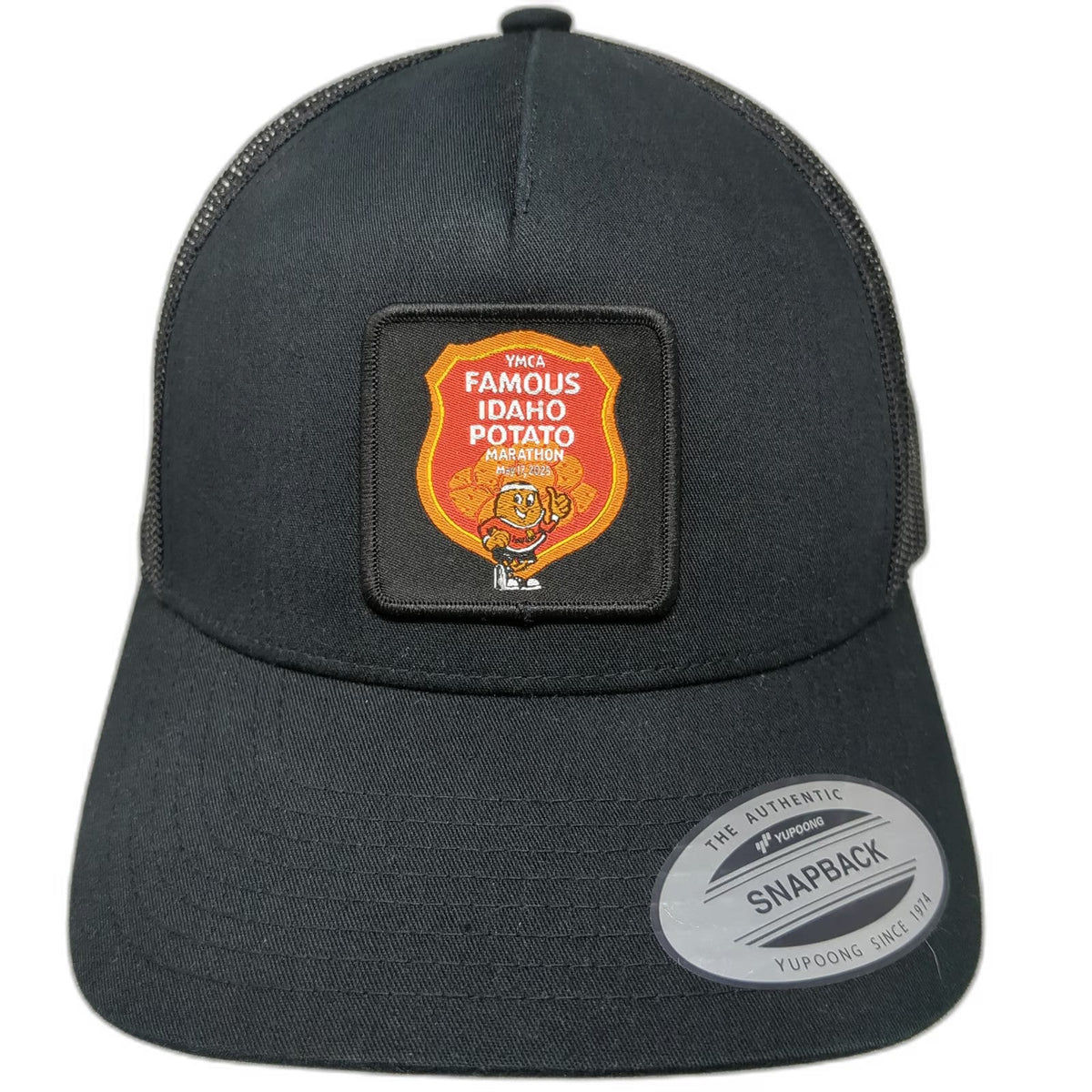 Yupoong Trucker Hat Black One Size Famous Idaho Potato Marathon YMCA Snapback