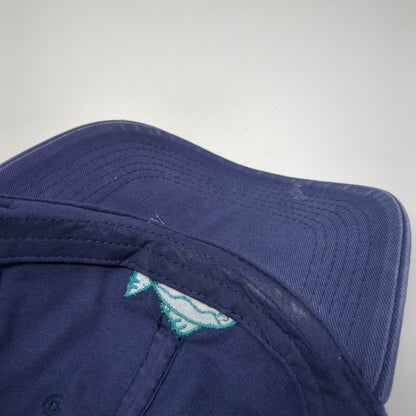 Life is Good Fish Strapback Hat Blue One Size Adjustable Embroidered Cotton