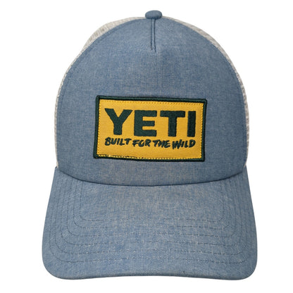 YETI Built For The Wild Trucker Hat Blue One Size Adjustable Mesh Back 6 Panel
