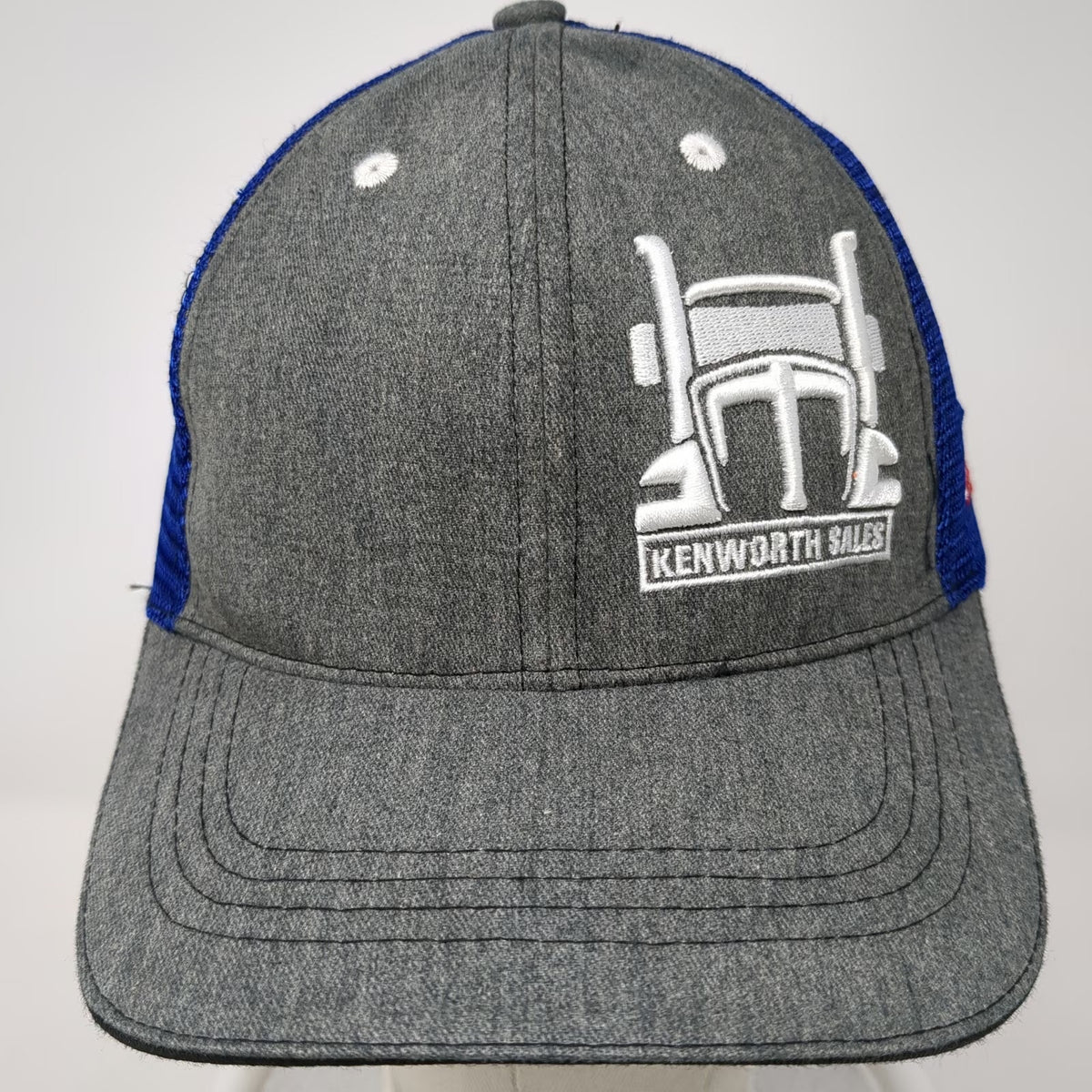 360 Apparel Trucker Hat Gray Blue One Size Kenworth Sales Truck Mesh Back