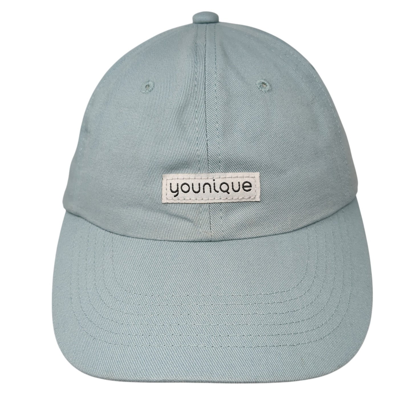 Younique Patch Slideback Hat Blue One Size Adjustable Solid 6 Panel