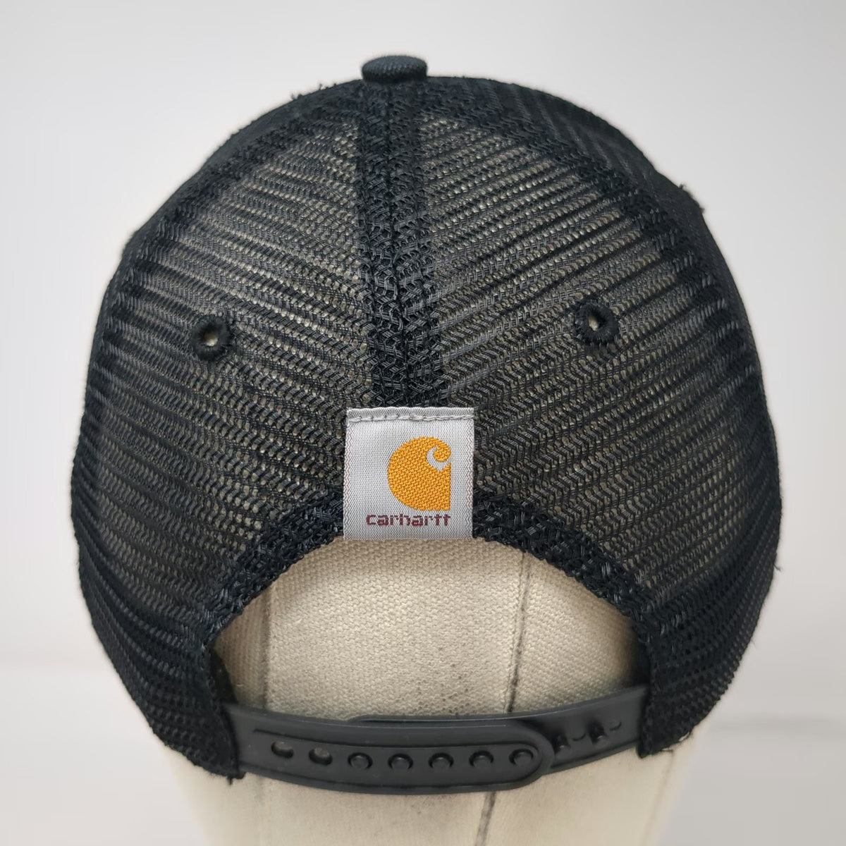 Carhartt Trucker Hat Black One Size Mesh Back Snapback Canvas Structured Logo