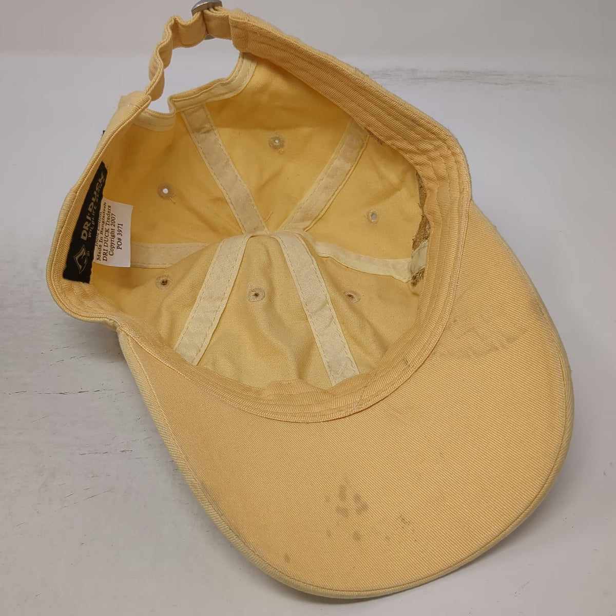 Dri Duck Baseball Cap Yellow One Size Running Horses Embroidery Cotton Hat