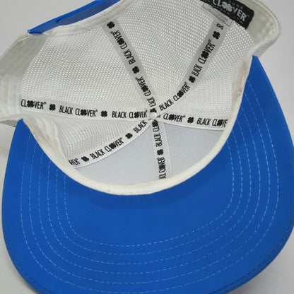 Black Clover Trucker Hat Blue One Size Live Lucky Snapback Mesh Back BLCK CLVR