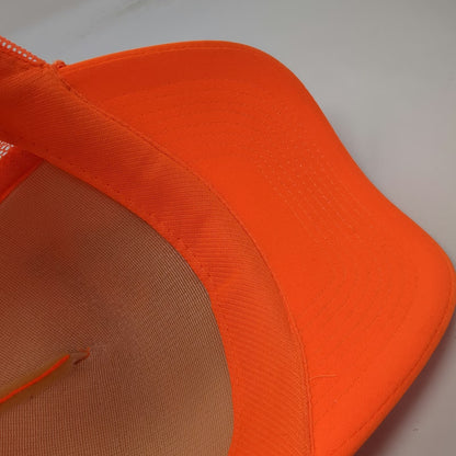 Nissin Trucker Hat Orange One Size Fiddlers Festival Weiser Idaho Mesh Snapback