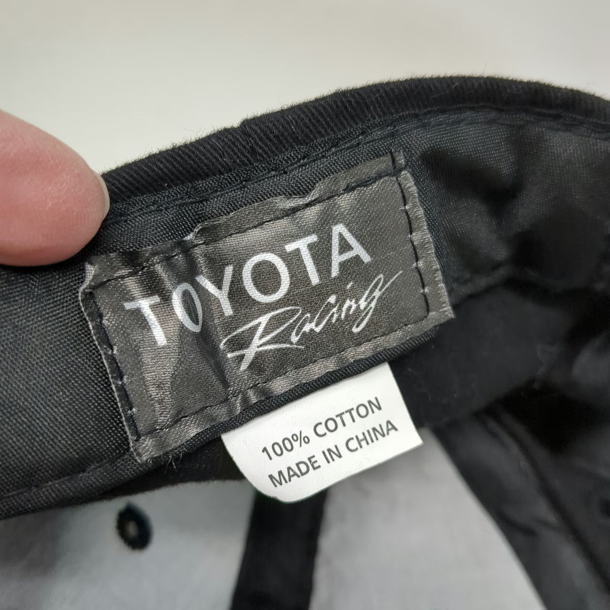 Toyota Racing Baseball Cap Black One Size Adjustable Strapback Embroidered Hat