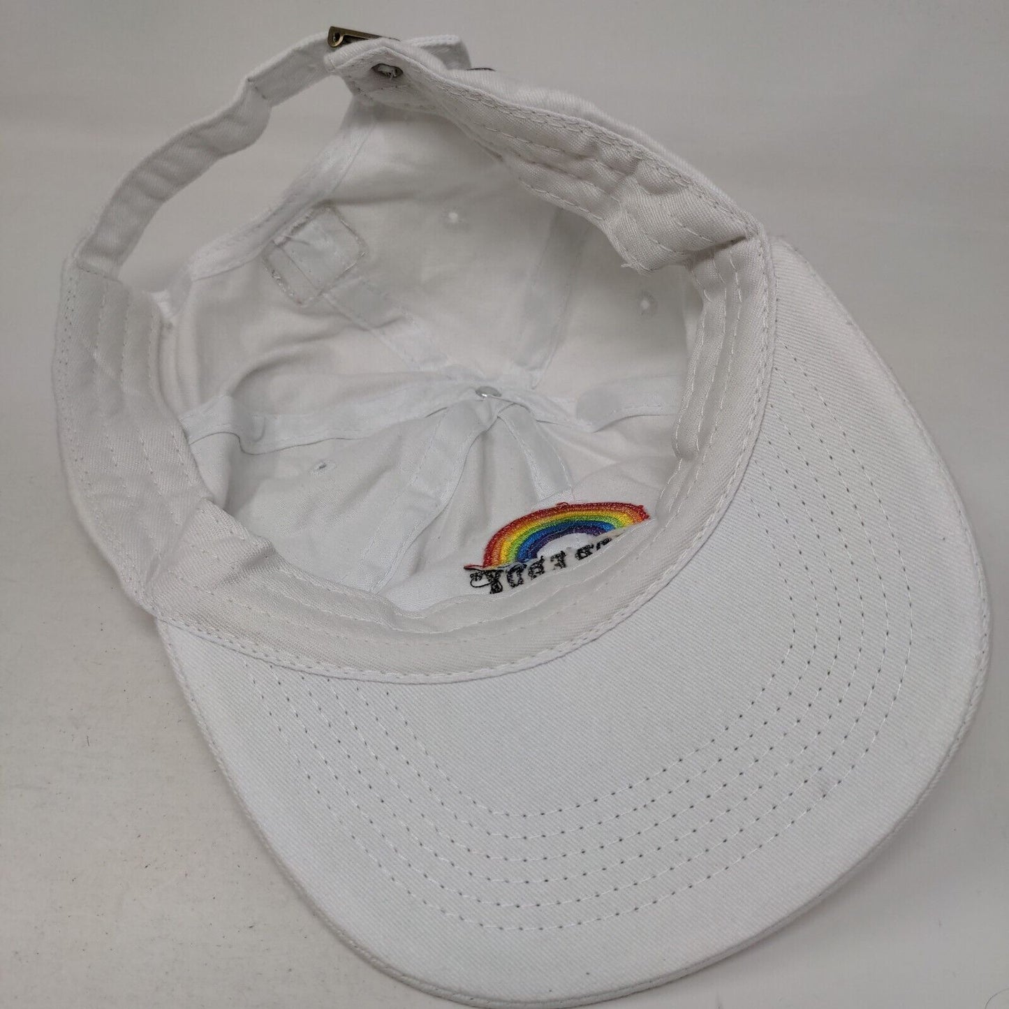 Deep Eddy Vodka Pride Rainbow Slideback Hat White One Size Embroidered