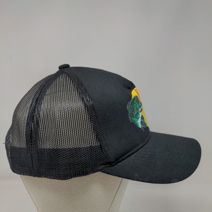 Bass Pro Shops Snapback Mesh Back Trucker Hat Black OSFM Gone Fishing
