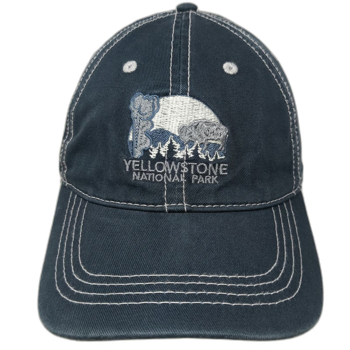 Prairie Mountain Baseball Cap Blue One Size Yellowstone National Park Hat Bear