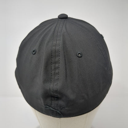 PUMA Fitted Hat Black One Size Stretch Embroidered Logo Vent Holes