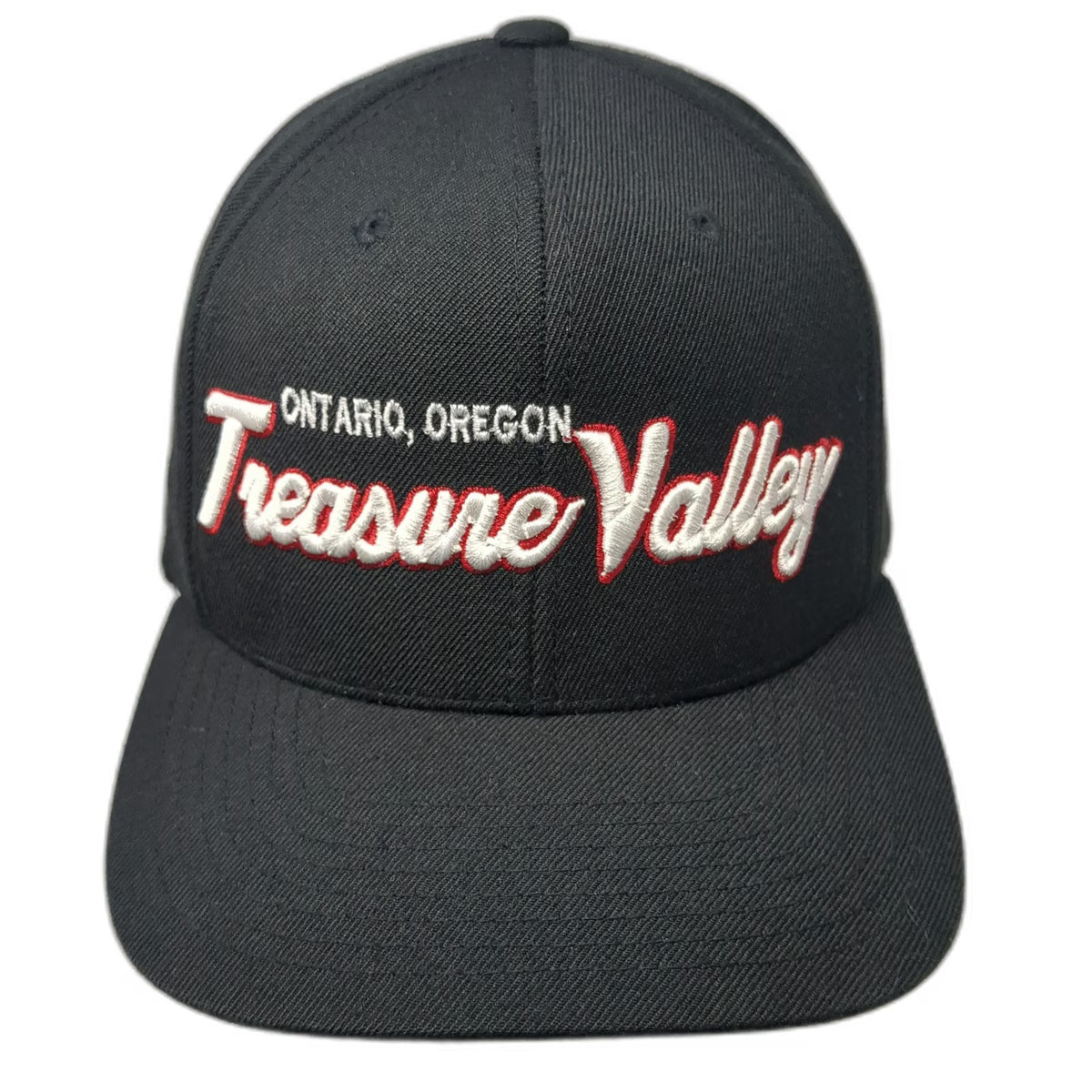 Yupoong Snapback Hat Black One Size Treasure Valley Ontario Oregon Green Brim