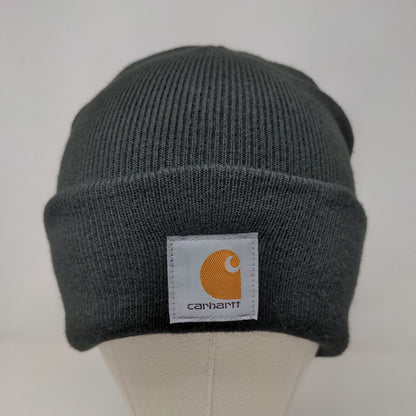 Carhartt Men's Knit Beanie Hat Cap Black Size OSFA Patch Logo 100% Acrylic