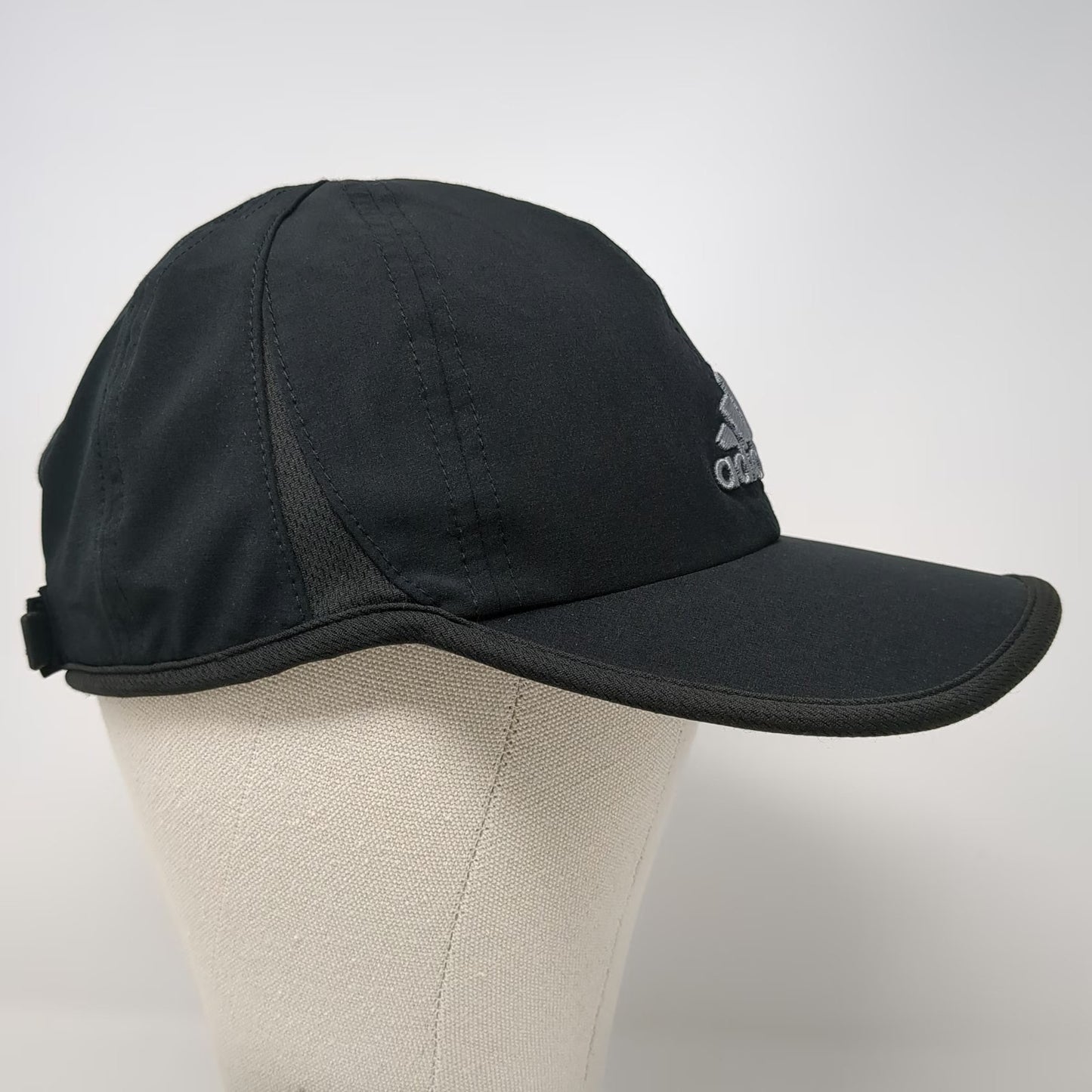 Adidas Baseball Cap Black One Size Climalite Strapback Embroidered Logo Hat