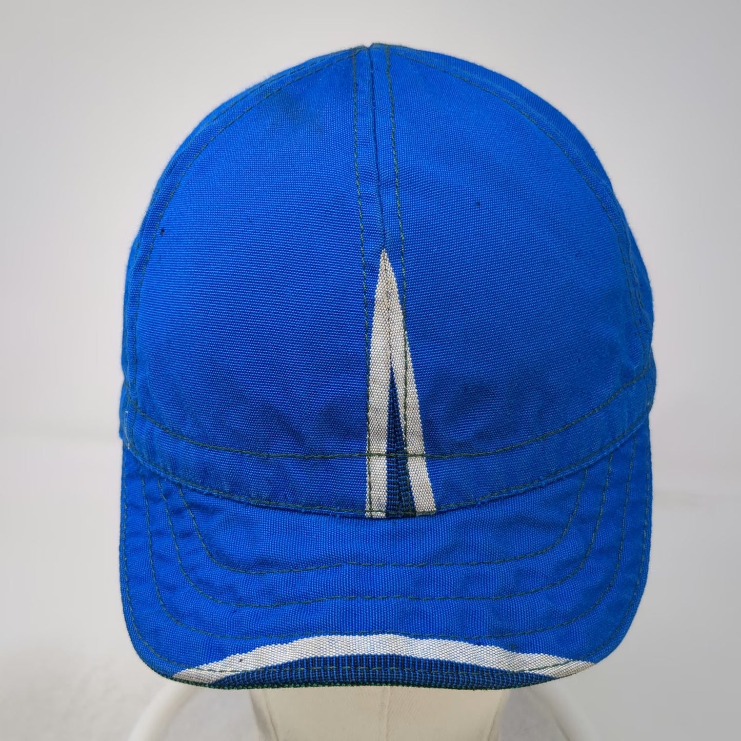 Landry Cap Baseball Cap Blue 7 1/8 Geometric Stripe Fitted USA Made Hat Vintage