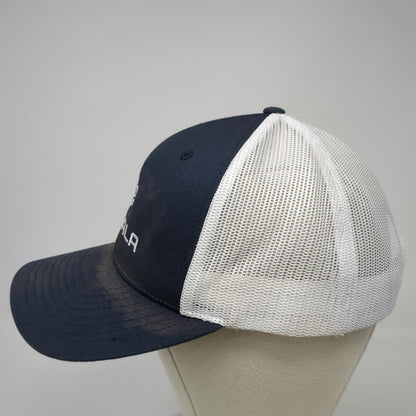 Richardson Trucker Hat Blue L Skwala Fly Fishing Logo Snapback Mesh Curved Brim