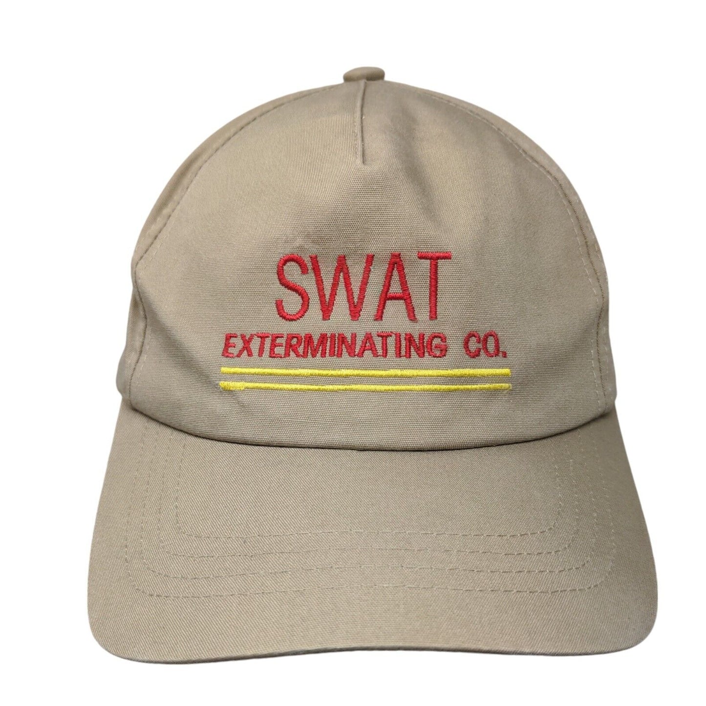Swat Exterminating Co. Snapback Hat Tan OSFA Adjustable Embroidered Yupoong
