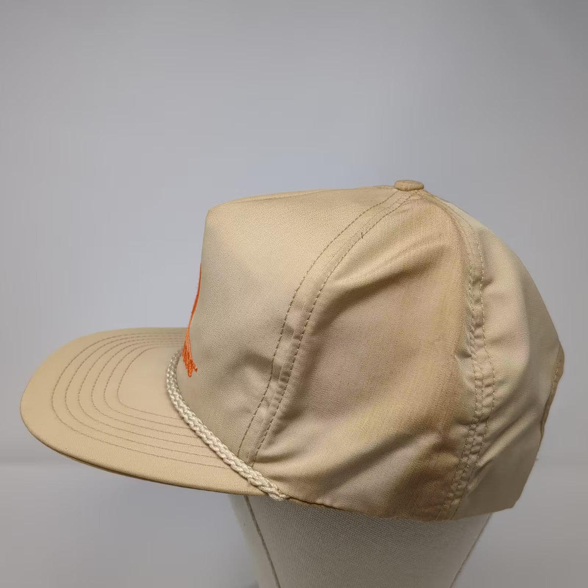 The Executive Line Commence Sun Rope Detail Trucker Hat Brown OS Cap USA Vintage
