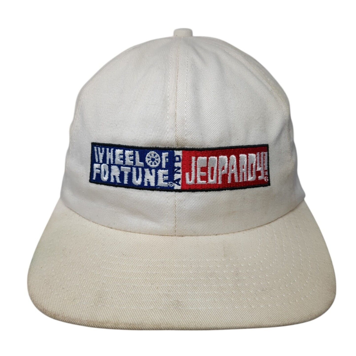 Wheel of Fortune & Jeopardy Snapback Hat White One Size Adjustable