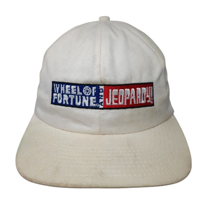 Wheel of Fortune & Jeopardy Snapback Hat White One Size Adjustable