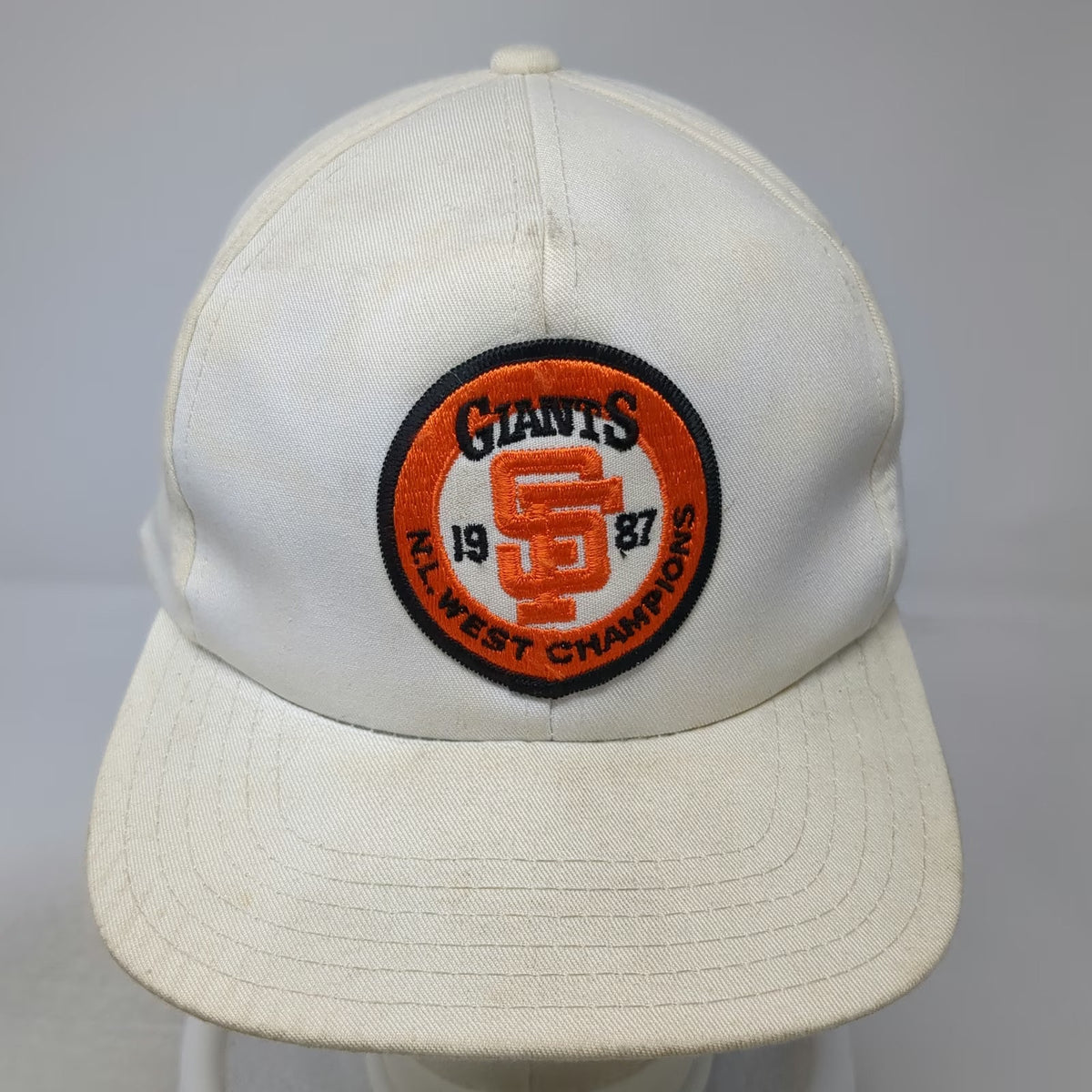 Twins MLB San Francisco Giants White Snapback 1987 West Champions Hat Vintage