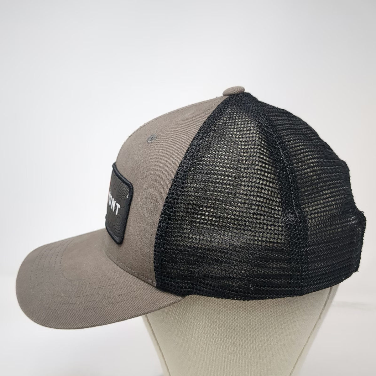 onX Hunt Trucker Hat Gray Black One Size Mesh Back Topographic Patch Snapback