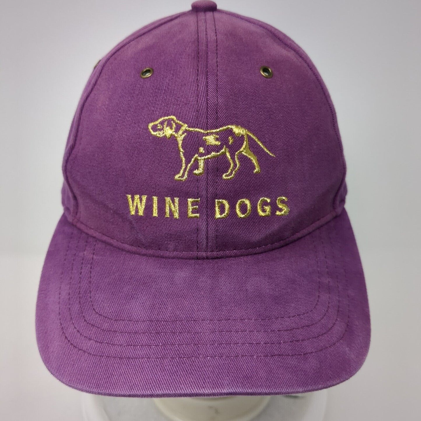 Wine Dogs Slideback Hat Purple One Size Adjustable Embroidered 6 Panel