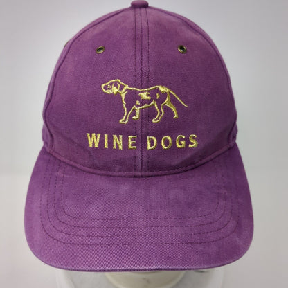 Wine Dogs Slideback Hat Purple One Size Adjustable Embroidered 6 Panel