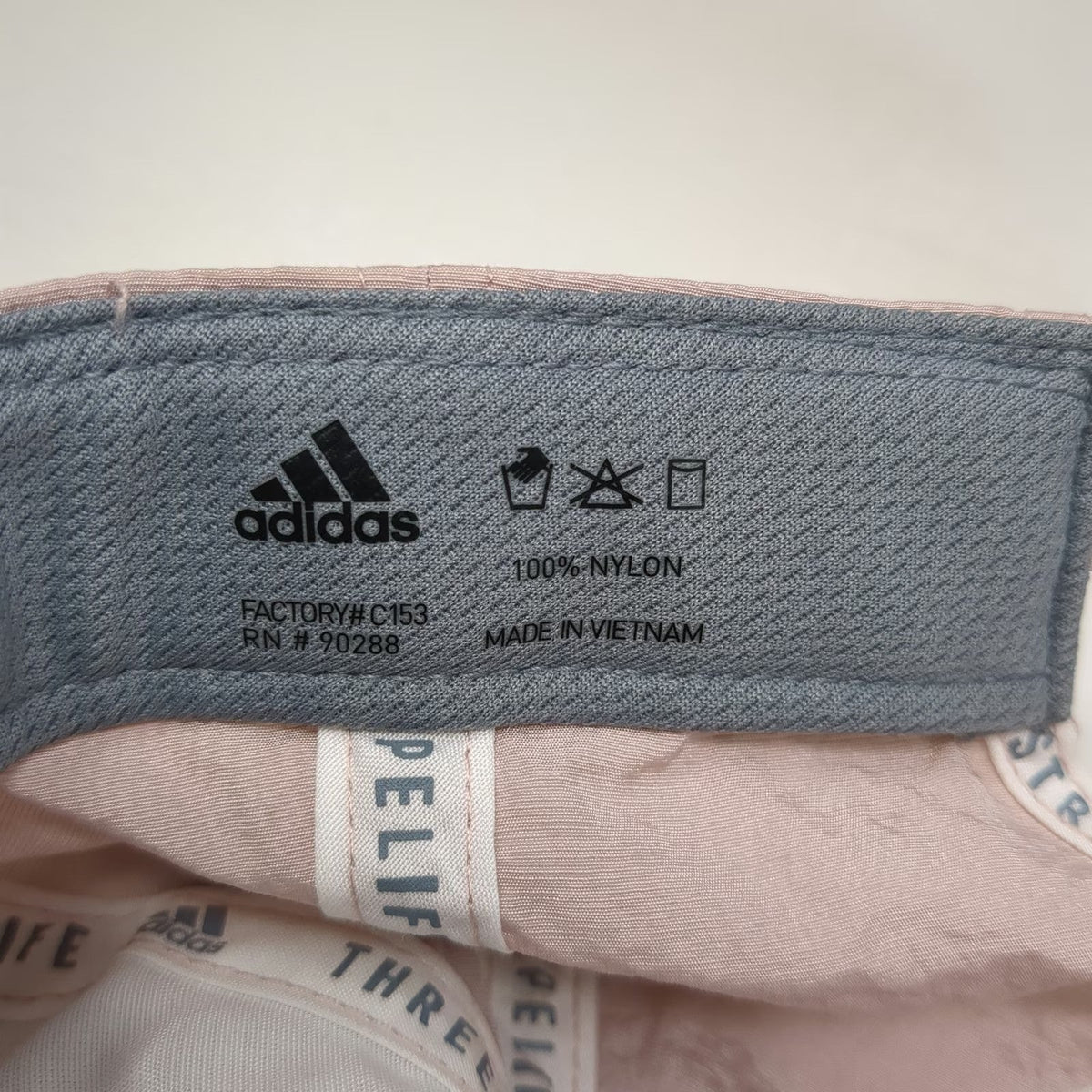 Adidas Baseball Cap Pink One Size Nylon Gold Logo Adjustable Slideback Strap Hat