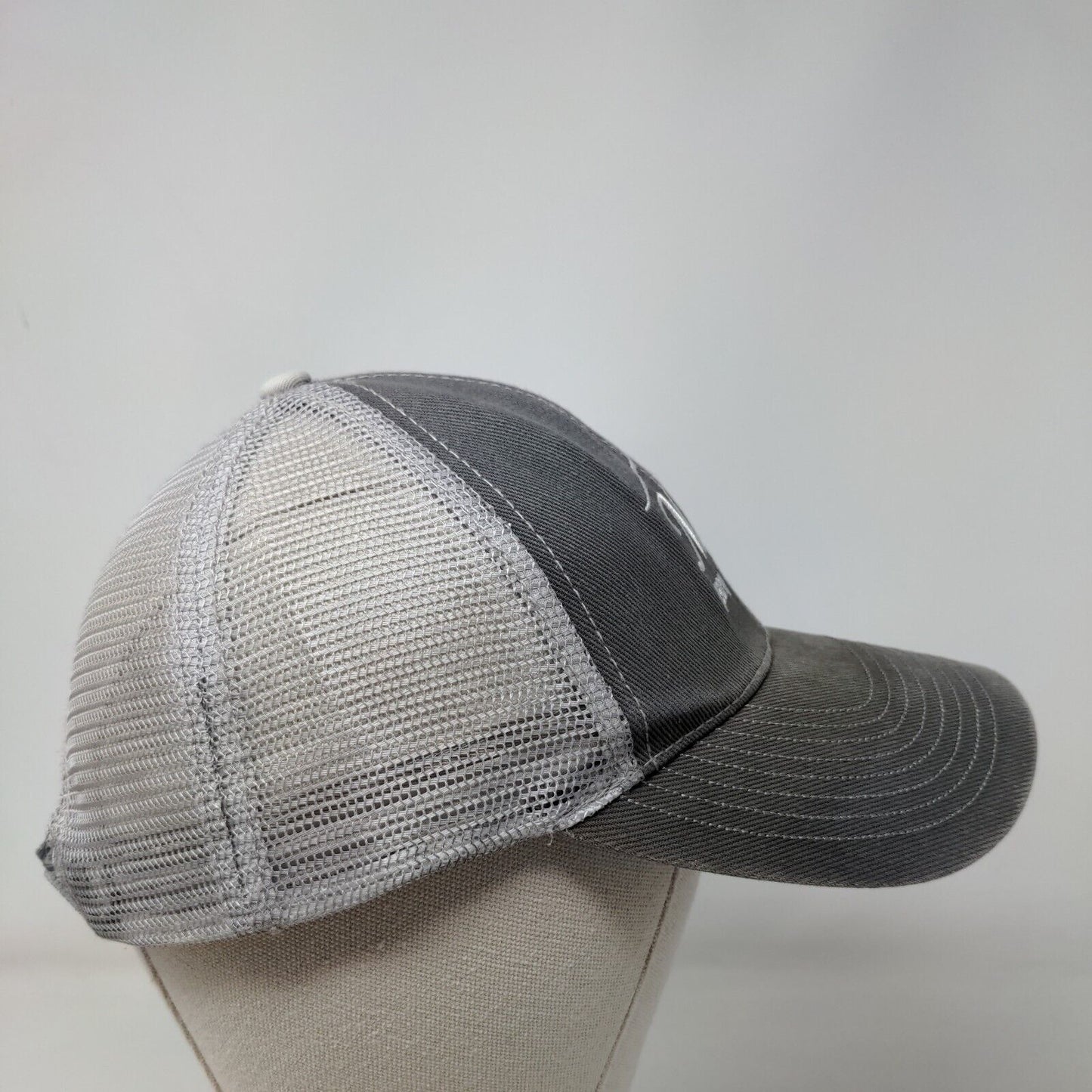 MCS (601) 758-0800 Snapback Trucker Hat Gray OSFA Adjustable Mesh Back