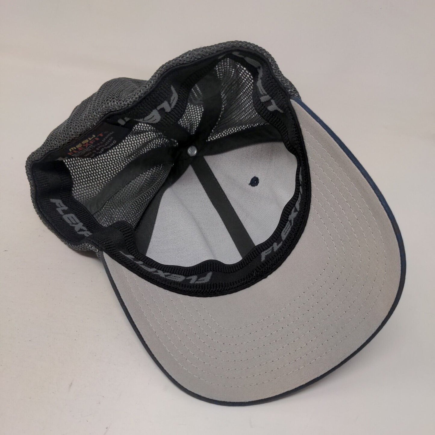 Front Runner Leather Patch Fitted Mesh Back Trucker Hat Blue One Size