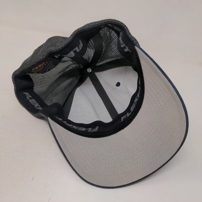 Front Runner Leather Patch Fitted Mesh Back Trucker Hat Blue One Size