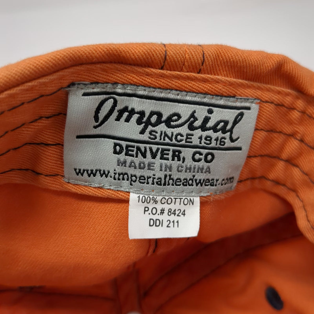 Imperial 5 Panel Orange One Size Fiddlers Creek Golf Club Naples Florida Hat