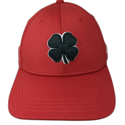 Black Clover Baseball Cap Red M Live Lucky Clover Logo Stretch Performance Hat