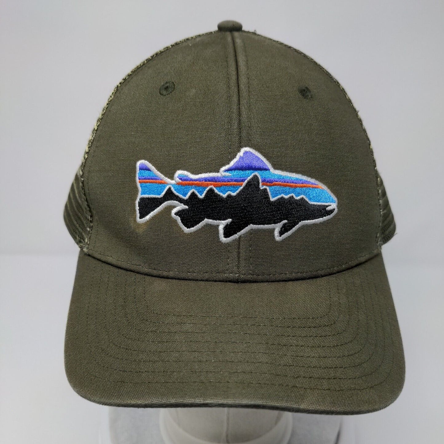 Patagonia Snapback Trucker Hat Green OSFA Adjustable Embroidered Mesh Back