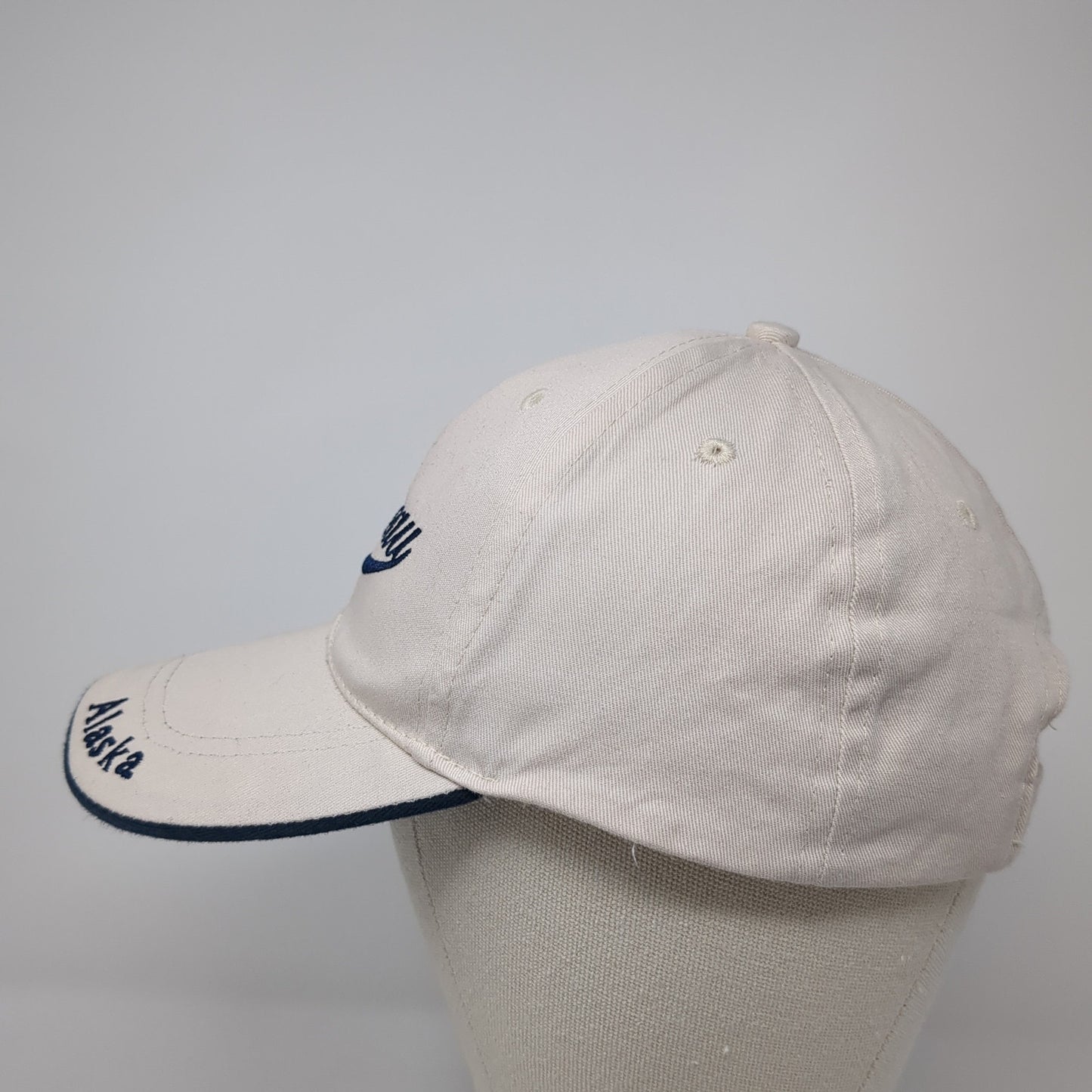 Juneau Alaska Strapback Hat Beige One Size Adjustable Embroidered