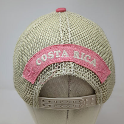 Pura Vida Adventure Costa Rica Trucker Hat Pink OSFM Snapback Mesh Palm Trees