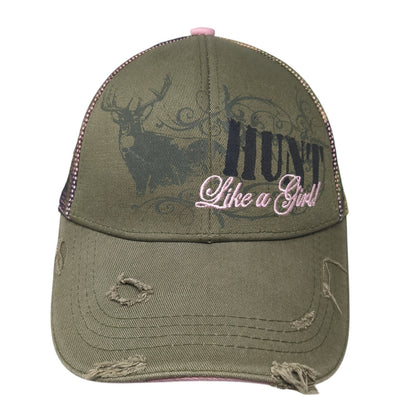 Hunt Like A Girl! Baseball Cap Multicolor OS Adjustable Distressed Buck Wear